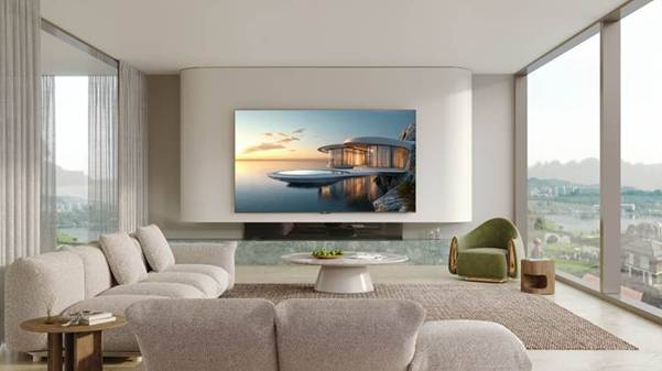 A living room with a television on the wall AI-generated content may be incorrect.