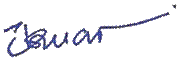 A blue signature on a black background AI-generated content may be incorrect. 