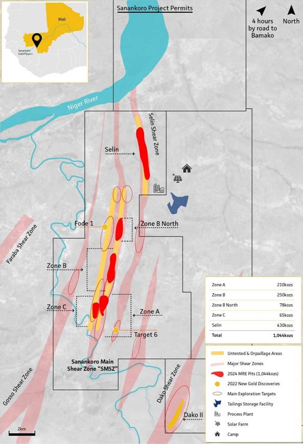Cora gold updates reserves and feasibility study at sanankoro project (lon:cora) A map of the river AI-generated content may be incorrect.