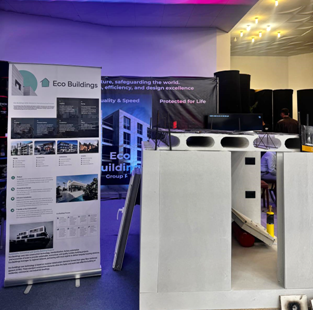 A display of a building AI-generated content may be incorrect.