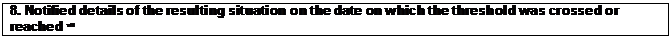 Text Box: 8. Notified details of the resulting situation on the date on which the threshold was crossed or reached viii