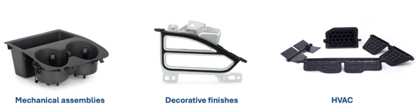 A black and white object with black trim Description automatically generated