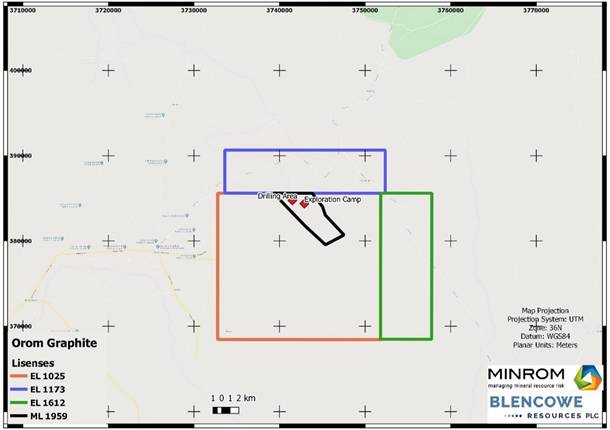 A map with a red square and black rectangles Description automatically generated