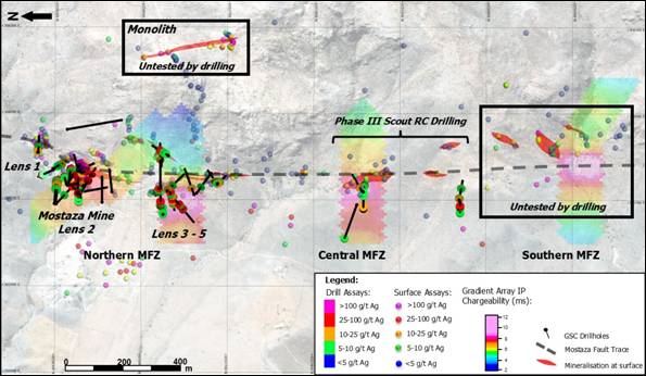 A map of a mining site