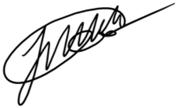 A signature on a white background Description automatically generated