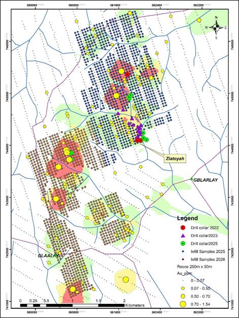 The image appears to be a geological map or cross-section displaying various depths and measurements, likely representing soil samples or rock strata, with different symbols indicating different types of data or locations. AI-generated content may be incorrect.