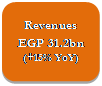 Rounded Rectangle: Revenues EGP 31.2bn (+15% YoY)