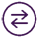 A purple circle with arrows in it Description automatically generated