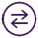 A purple circle with arrows in it Description automatically generated