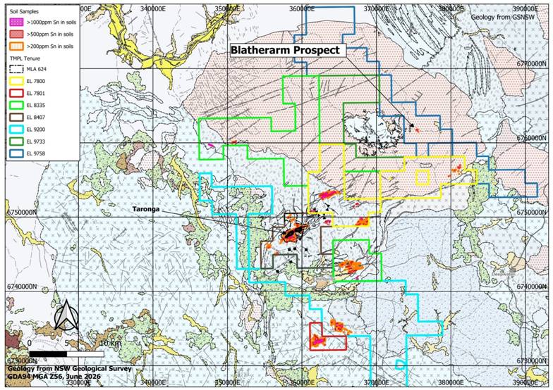 The image appears to be a detailed map or diagram, possibly a geological survey map, indicating various locations and soil sample data, with specific markers for different levels of silver (Sn) concentration in the soil, and various geological survey details. AI-generated content may be incorrect.