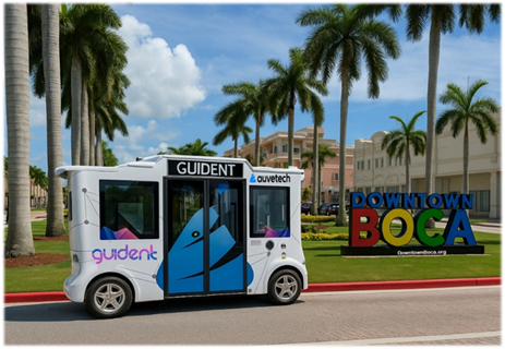 A small bus on the street AI-generated content may be incorrect.