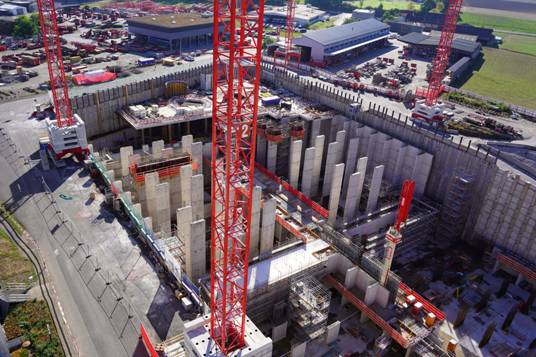 Baustelle Technologiezentrum Laufenburg aus der Vogelperspektive