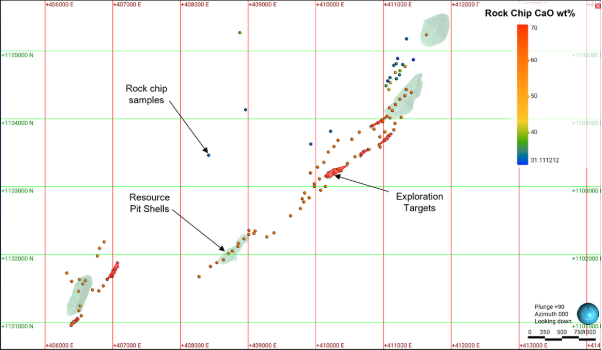 The image appears to be a geological map or cross-section, showing various data points, such as locations (E or N), depth (N), and other measurements like plunge and azimuth, along with labels for different rock types or geological features.

AI-generated content may be incorrect.